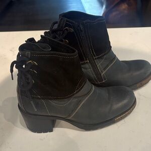 Fly London Black and‎ Gray Ankle Boots